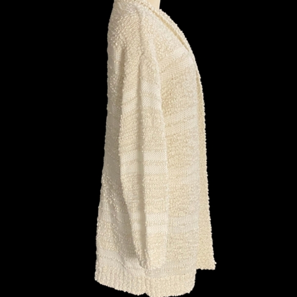 Mesh + Lace Cream Colored Knit Cardigan size Large - Picture 4 of 8